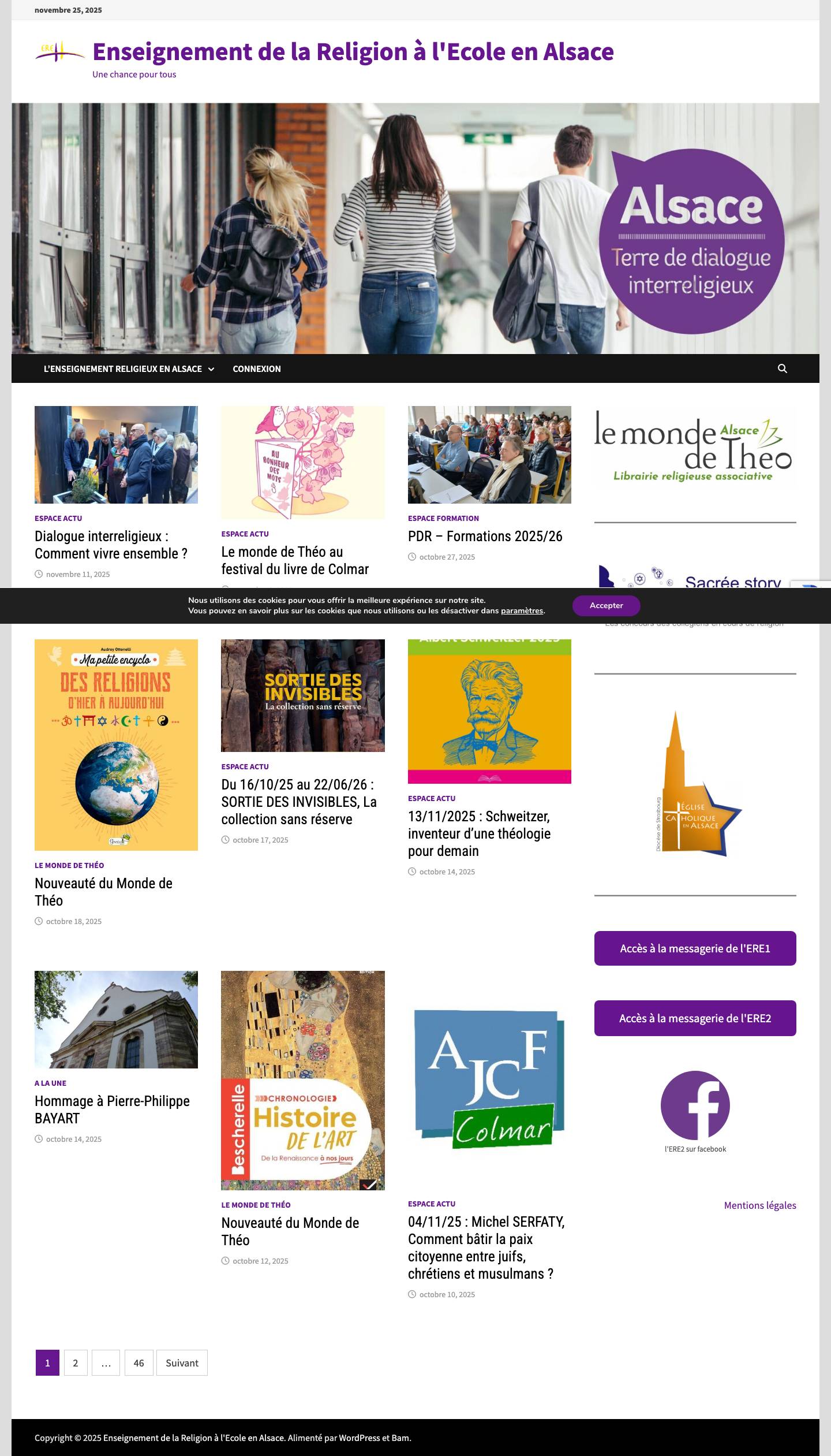 Enseignement de la Religion à l'Ecole en Alsace – Une chance pour tous - Full Screenshot