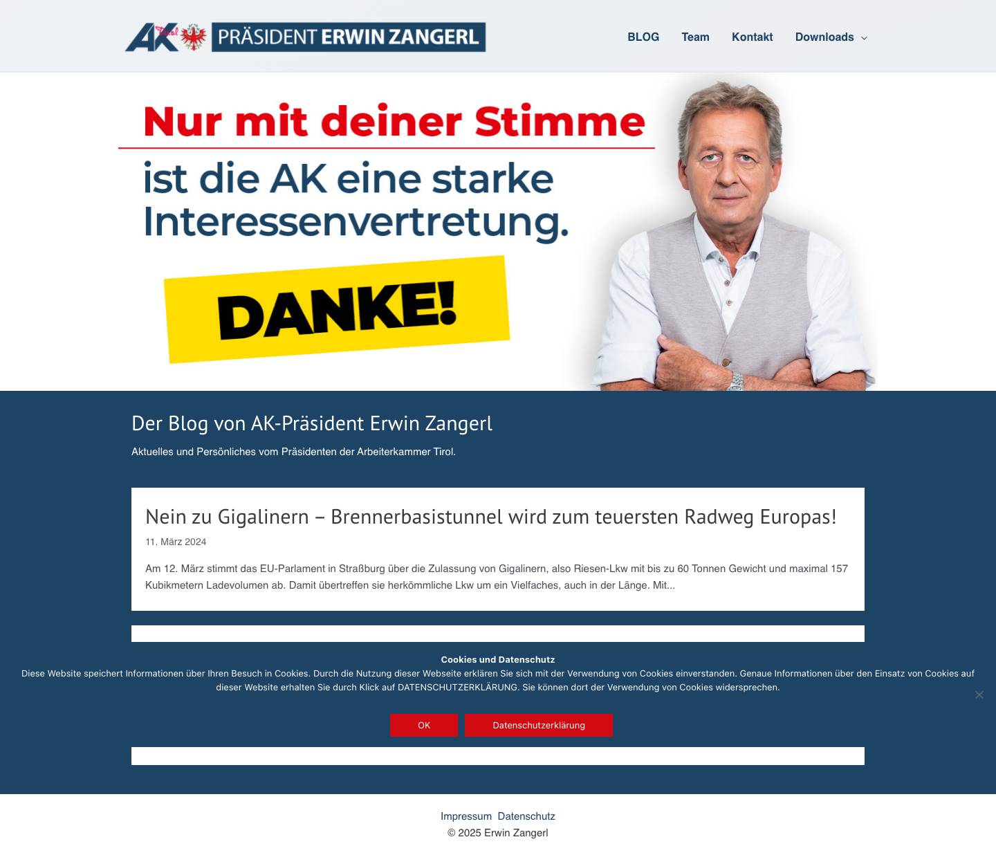 Erwin Zangerl – AK Tirol Präsident - Full Screenshot