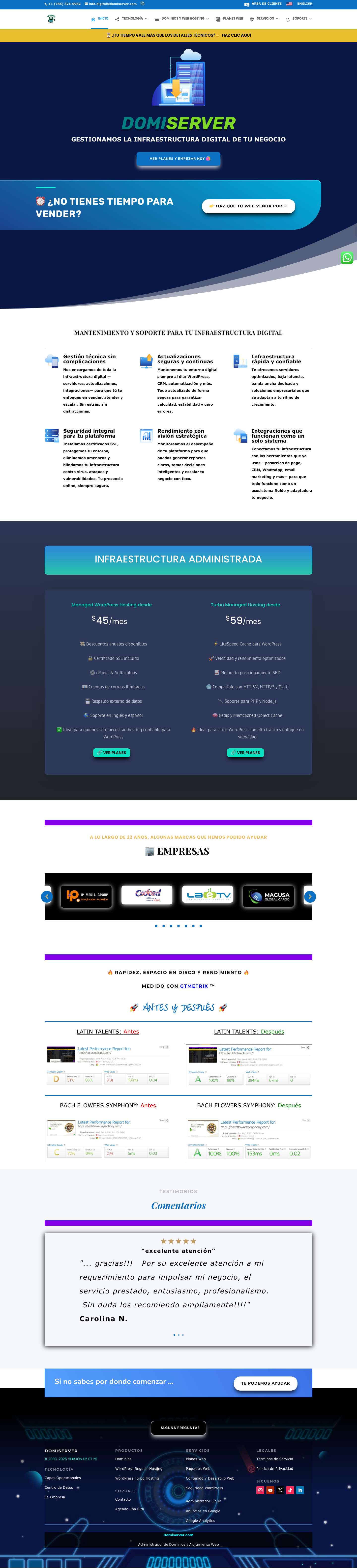 INICIO - Domiserver Español - Full Screenshot