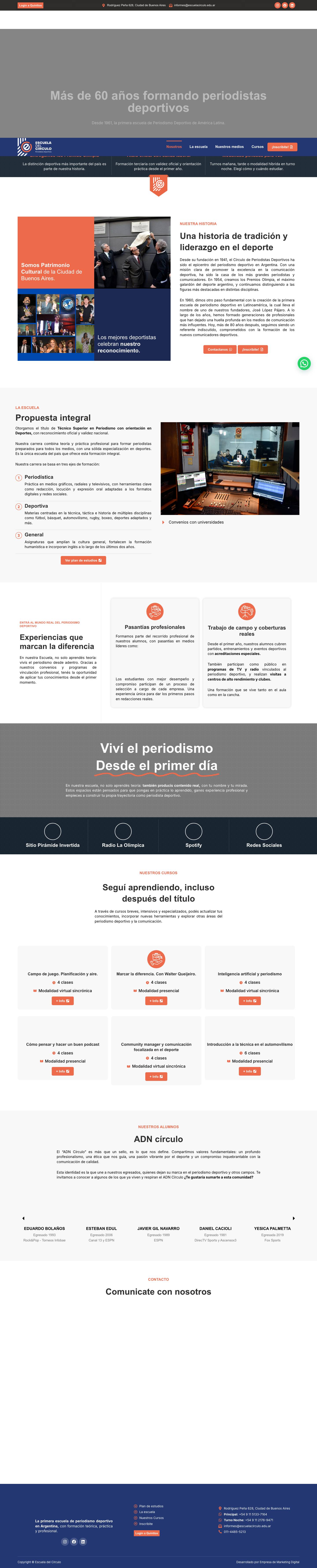Escuela del Círculo - Periodistas deportivos - Full Screenshot