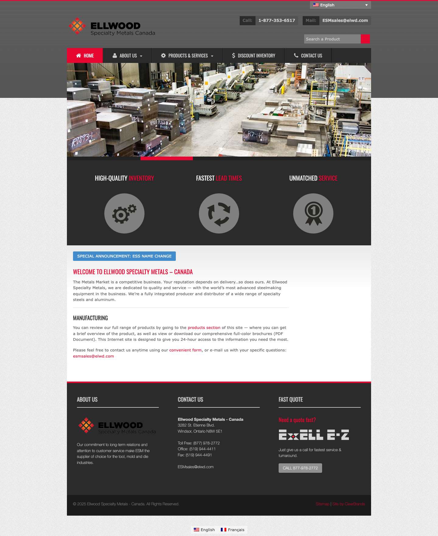 Ellwood Specialty Metals - Full Screenshot