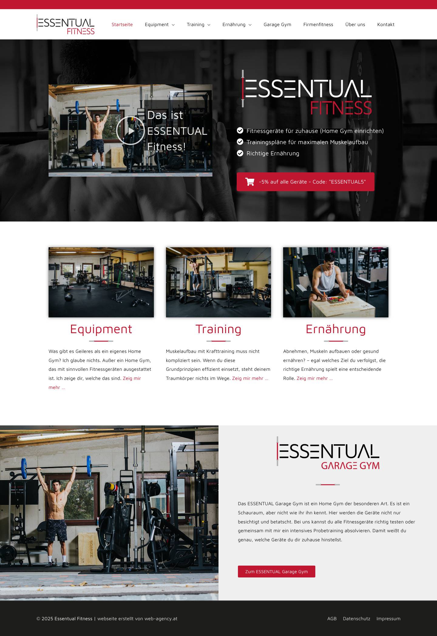 ESSENTUAL Fitness -Fitnessgeräte, Krafttraining & Ernährung - Full Screenshot