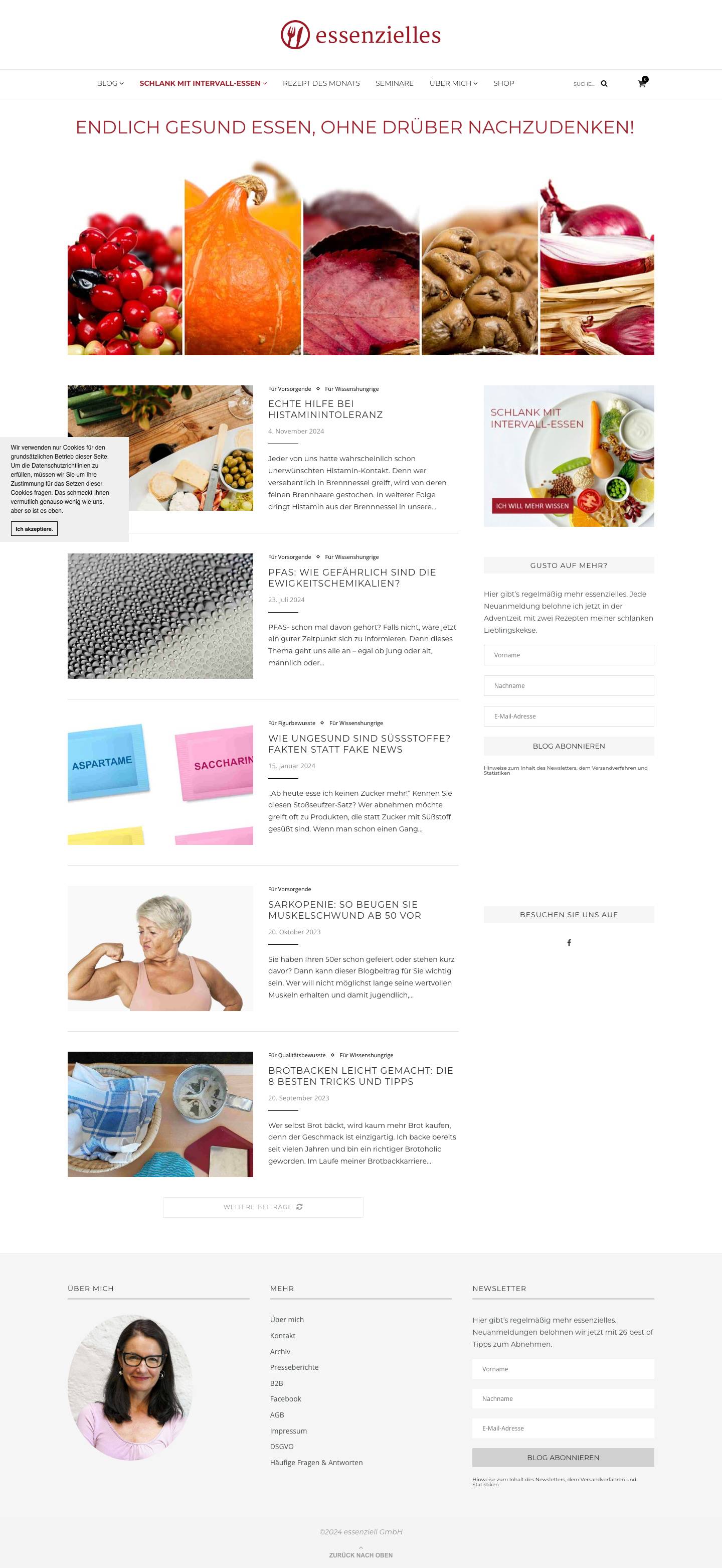 Essenzielles | Schlank mit Intervall-Essen & Ernährungswissen - Full Screenshot