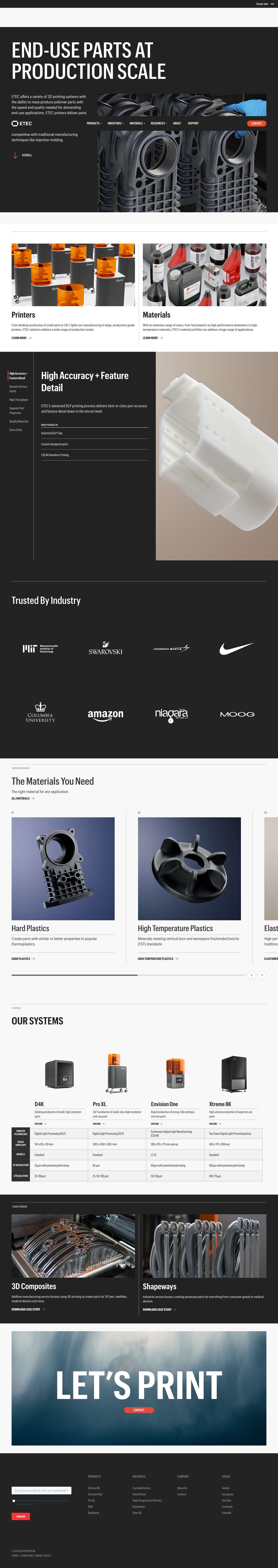 3D Printers | Desktop, Professional and Industrial | Envision - Full Screenshot