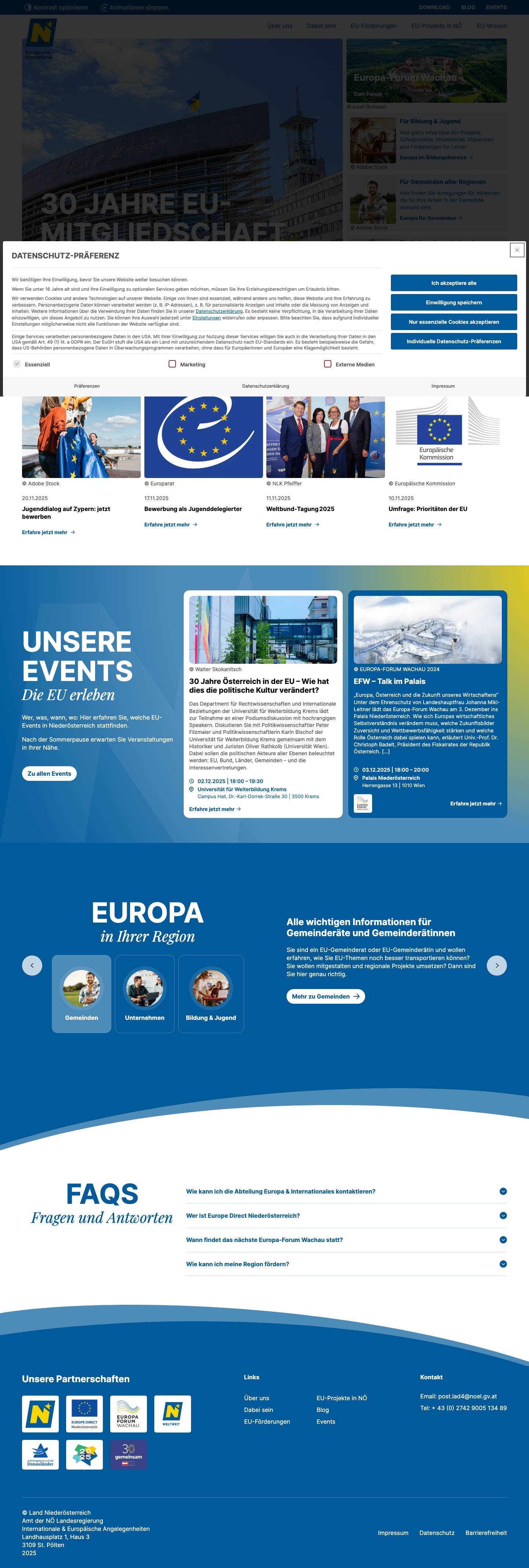 Land Niederösterreich - Europa und International - Full Screenshot