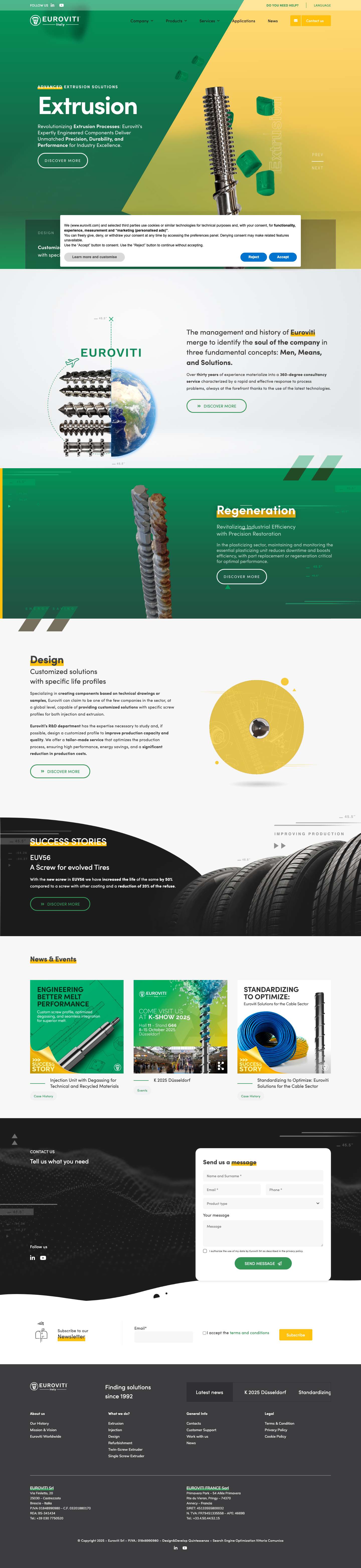 Euroviti | Injection and Extrusion Plasticizing Units - Full Screenshot