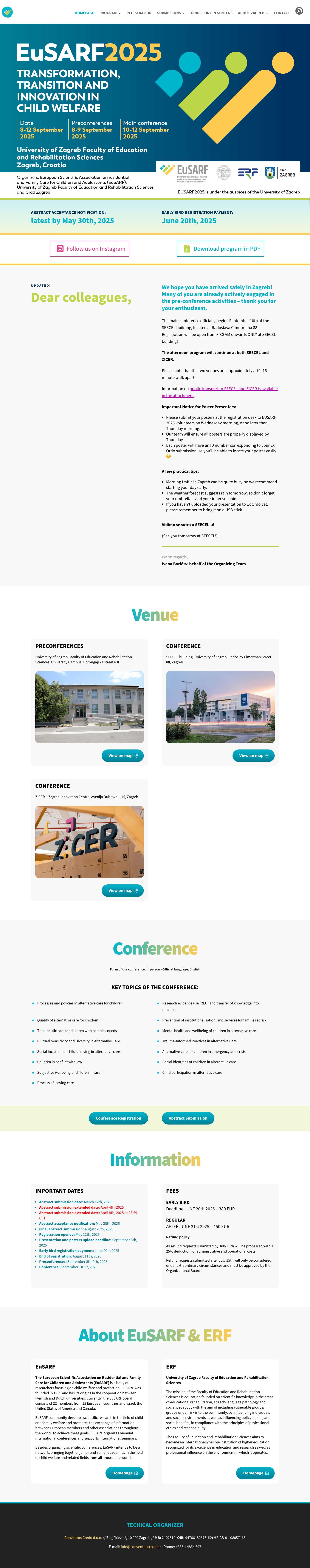 EuSARF 2025 conference - 8 - 12 Sep. 2025, Zagreb, Croatia. - Full Screenshot