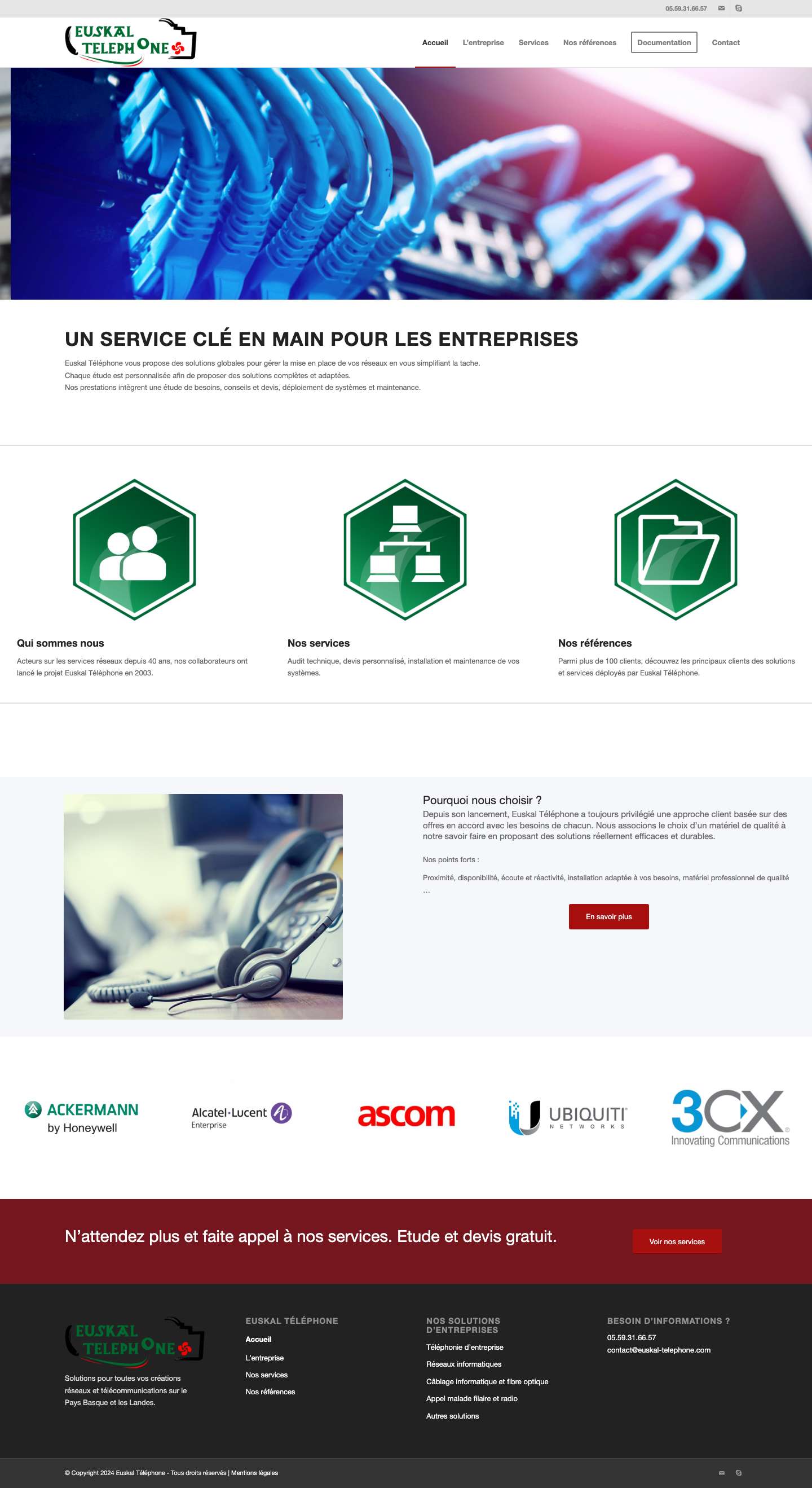 Euskal Téléphone – Téléphonie d'entreprise, réseaux informatiques - Full Screenshot