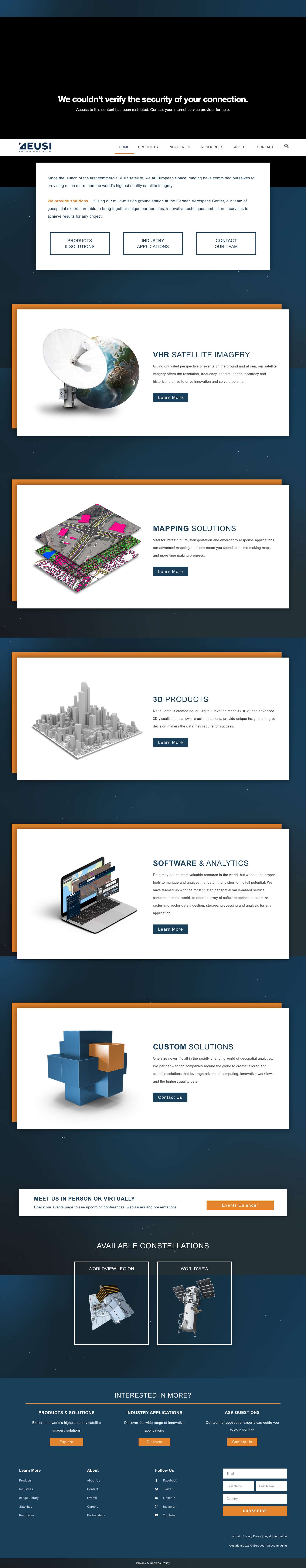 European Space Imaging | Your Satellite Imagery Solution - Full Screenshot