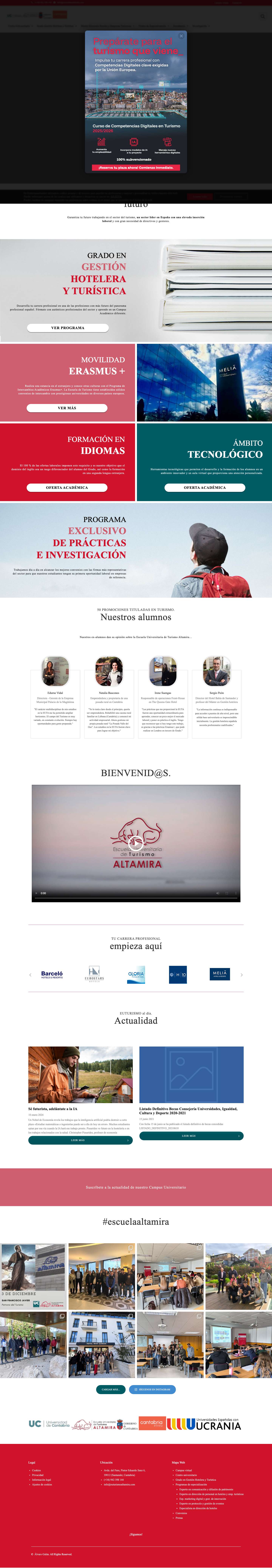 Inicio - Escuela Universitaria de Turismo Altamira - Full Screenshot