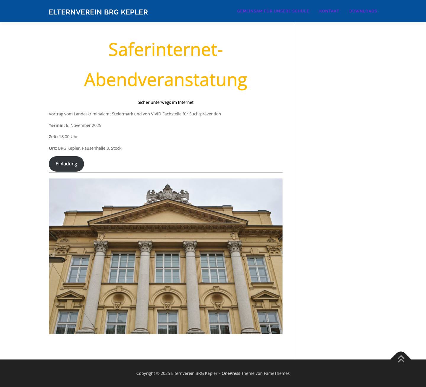 Elternverein BRG Kepler - Full Screenshot