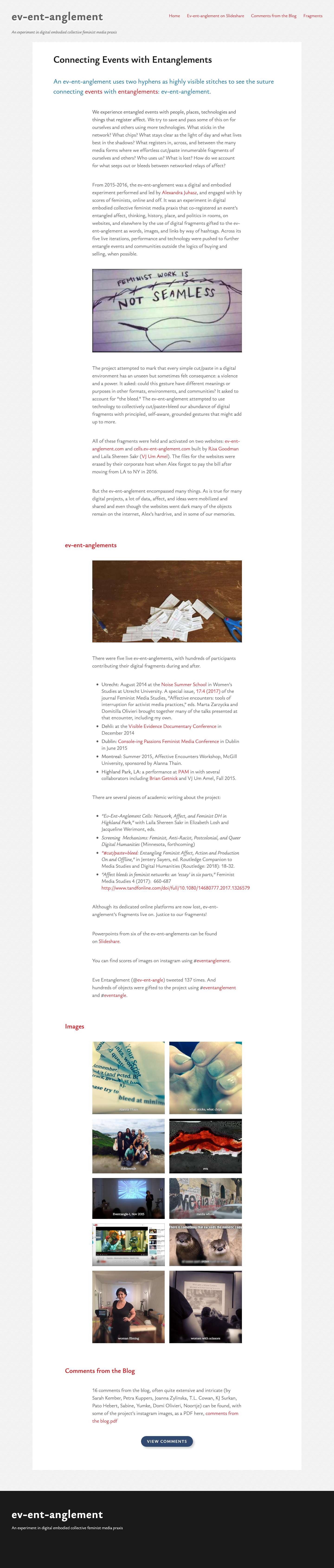 ev-ent-anglement – An experiment in digital embodied collective feminist media praxis - Full Screenshot