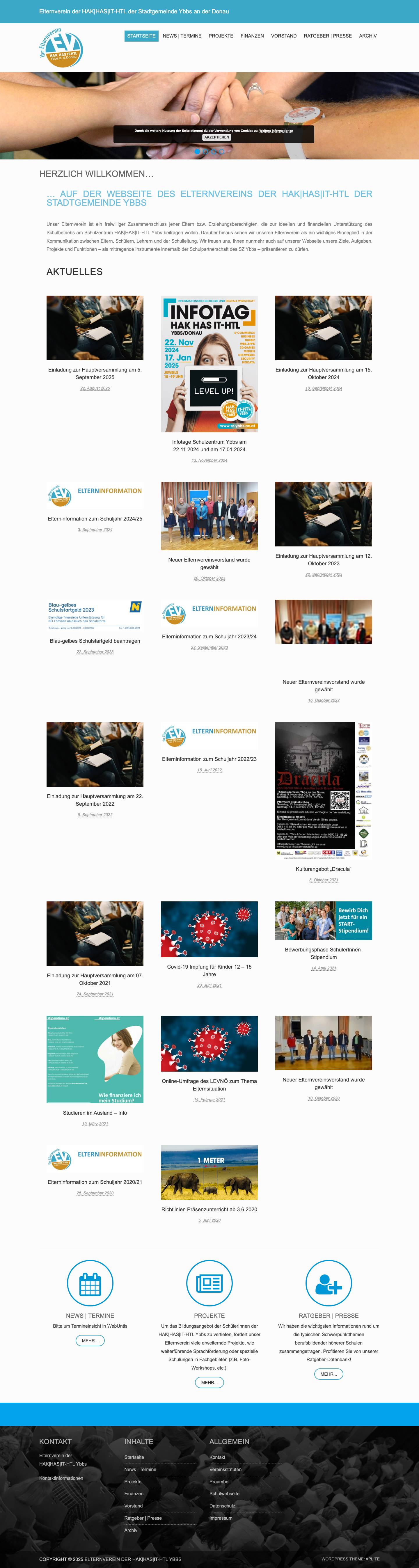 Elternverein der HAK|HAS|IT-HTL Ybbs - - Full Screenshot