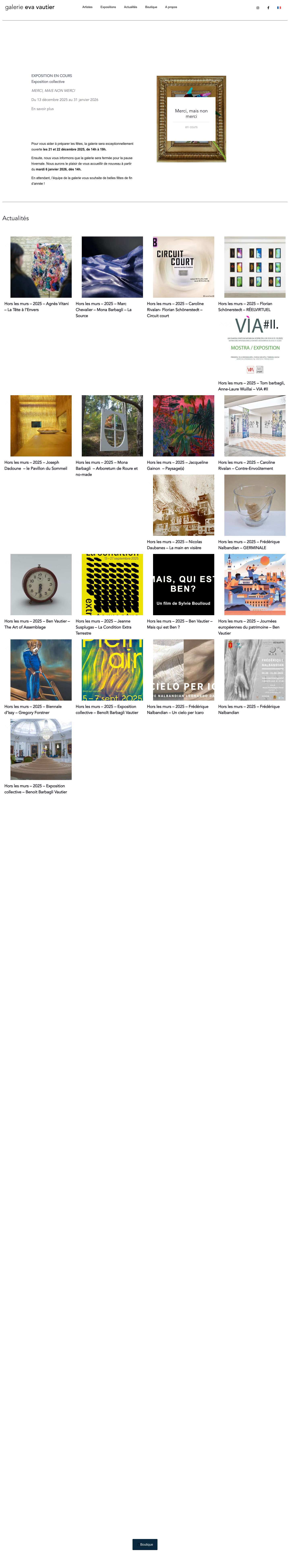 Galerie Eva Vautier ~ La galerie d'art contemporain à Nice - Full Screenshot