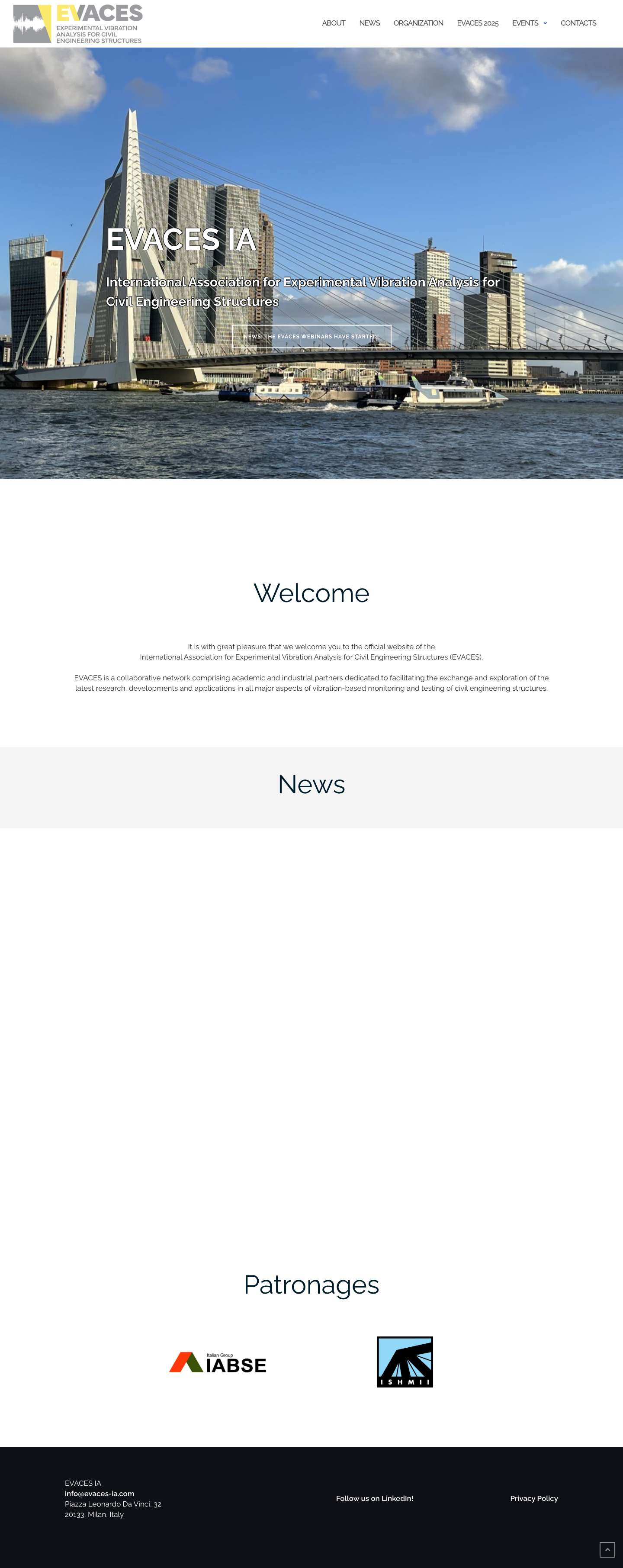 Evaces IA – Experimental Vibration Analysis for Civil Engineering Structures International Association - Full Screenshot