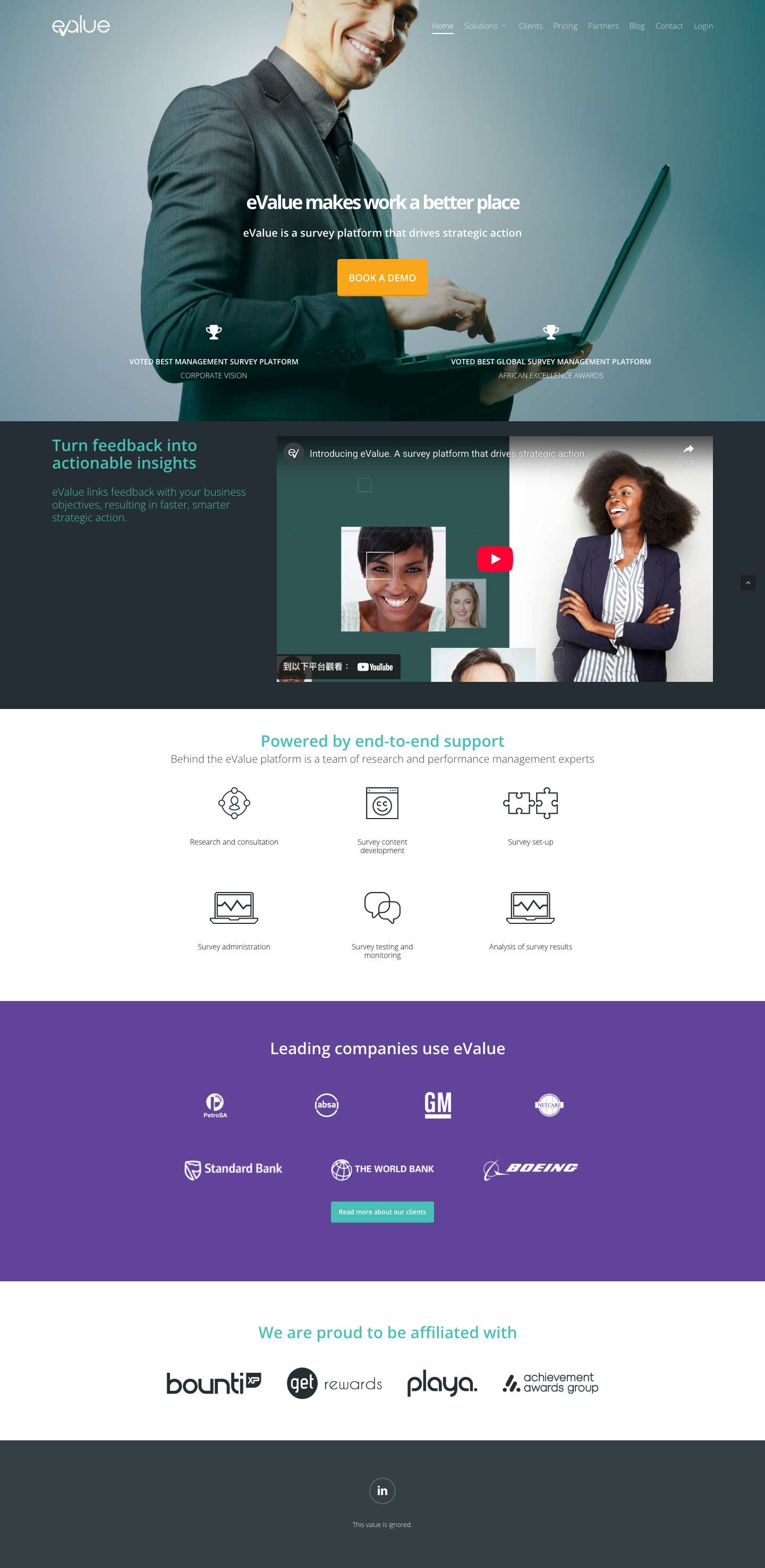 Home – Evalue Insights - Full Screenshot