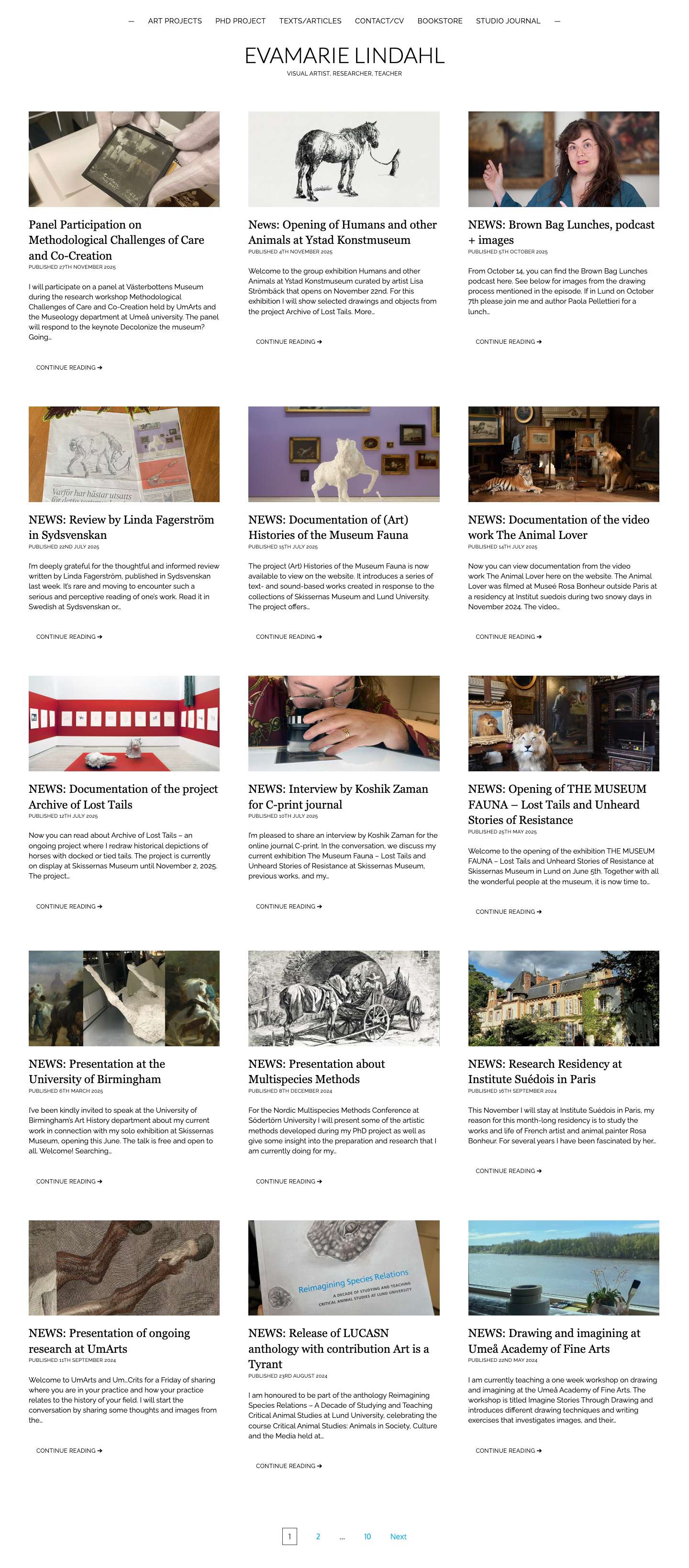 EVAMARIE LINDAHL – VISUAL ARTIST, RESEARCHER, TEACHER - Full Screenshot