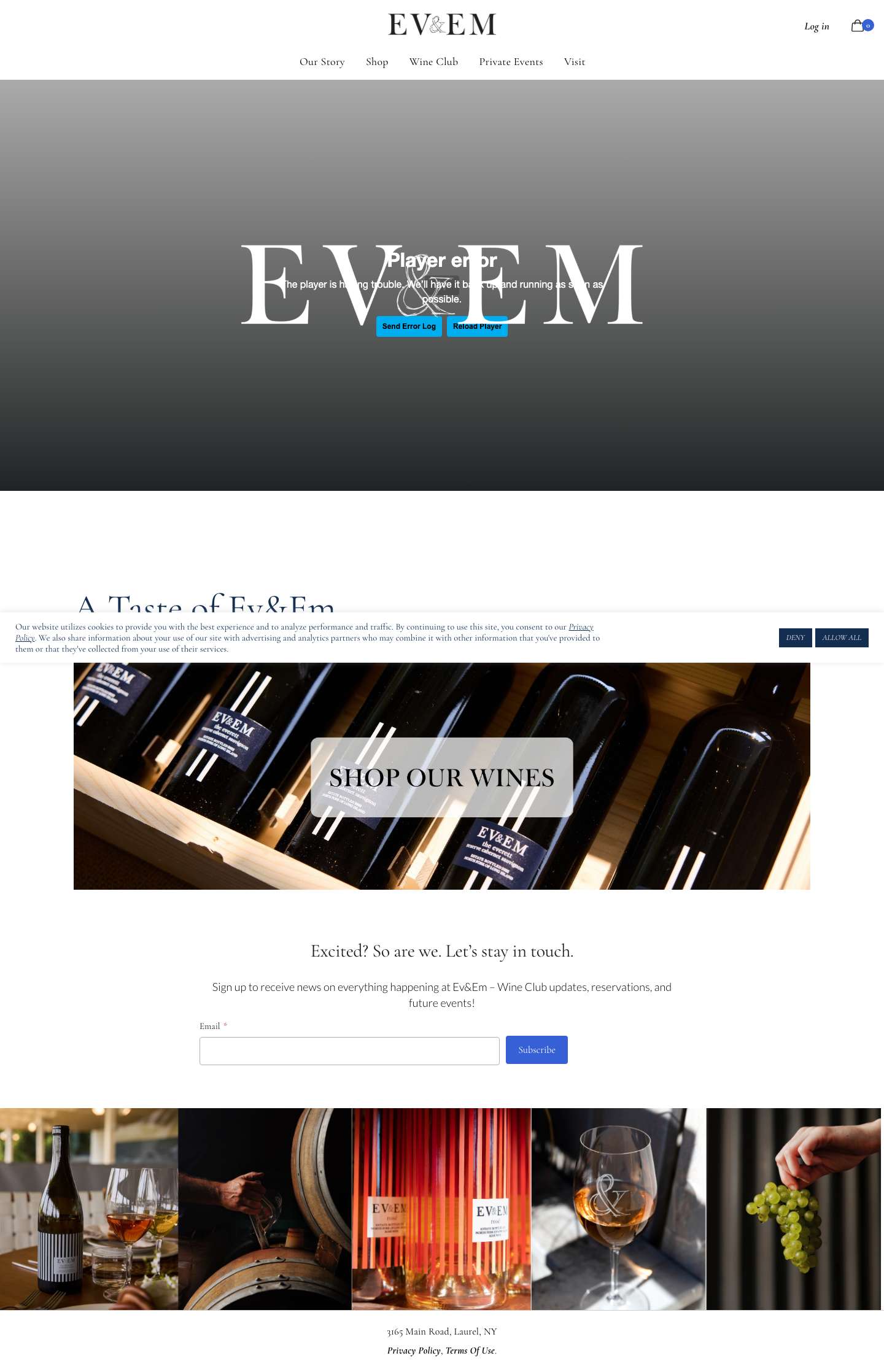 Home - Ev&Em Vineyards - Full Screenshot