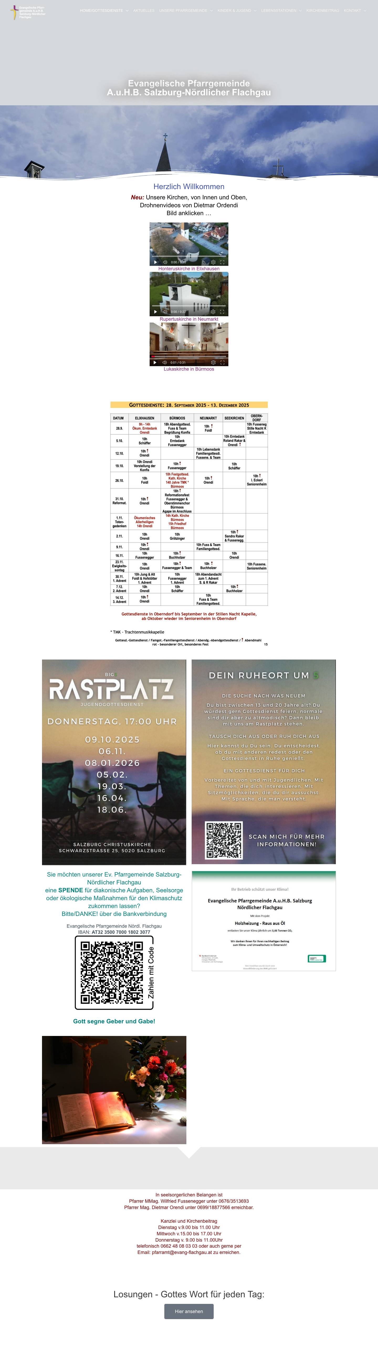 Evangelische Pfarrgemeinde A.u.H.B. Salzburg-Nördlicher Flachgau - Full Screenshot