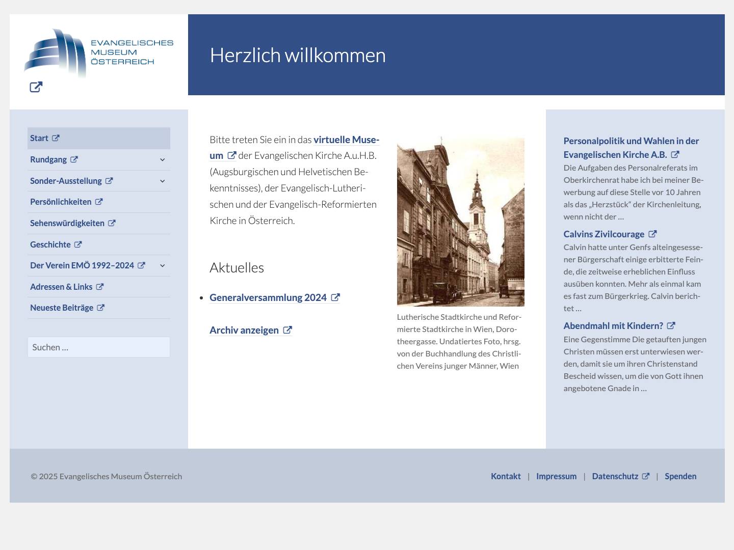 Evangelisches Museum Österreich - Full Screenshot