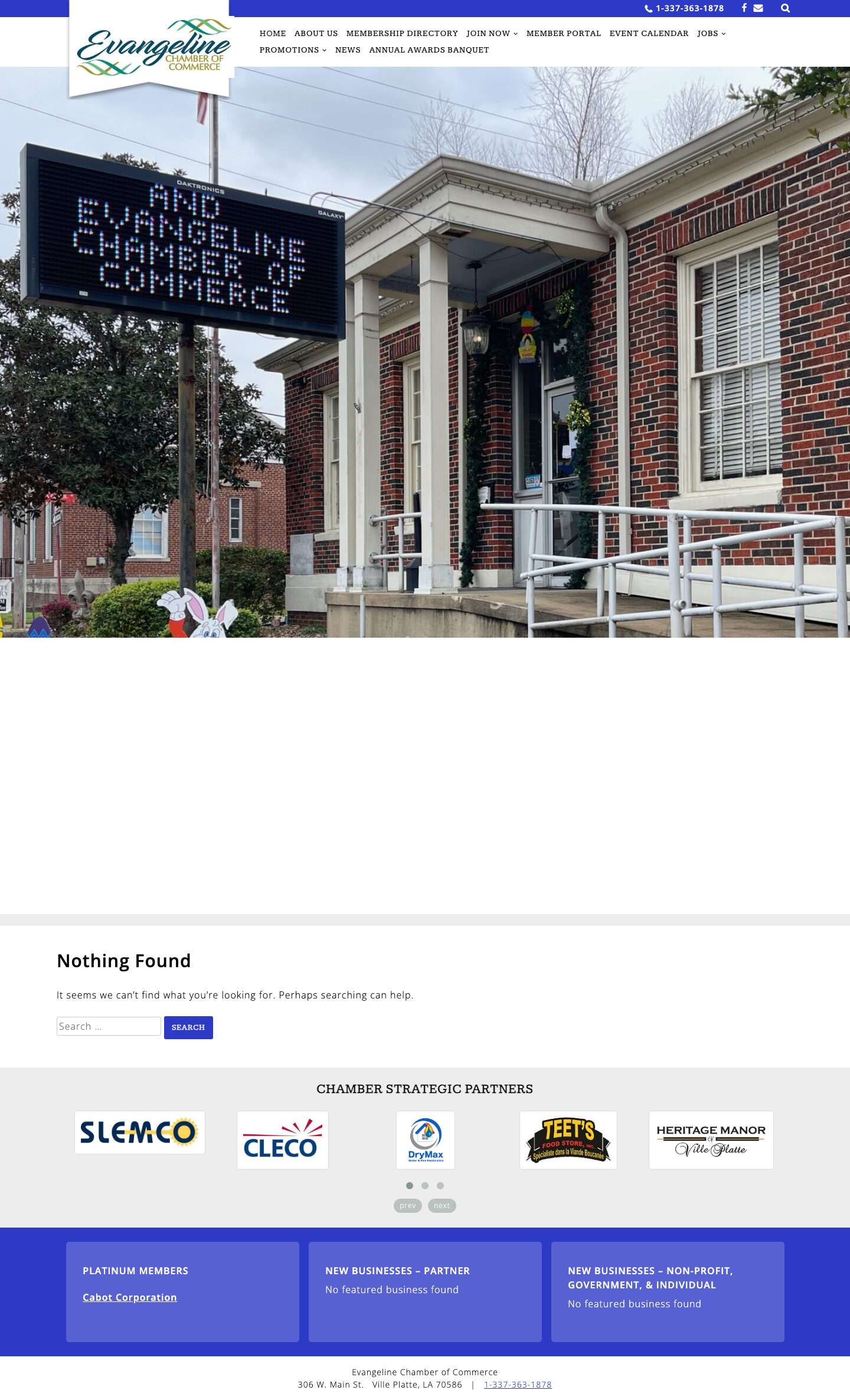 Evangeline Chamber of Commerce – Our Business is Your Business - Full Screenshot