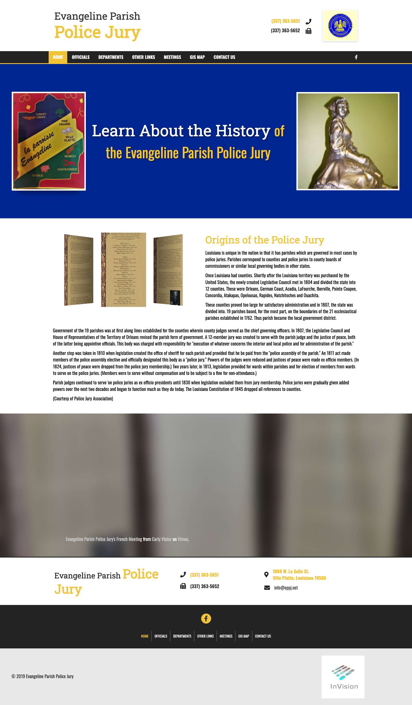 Evangeline Parish Police Jury: Serving Our Community - Full Screenshot