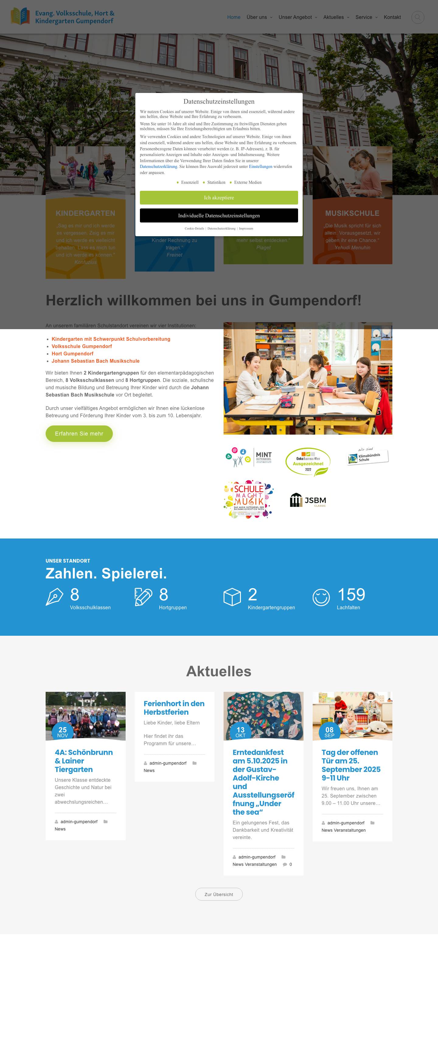 Evangelische Volksschule, Hort & Kindergarten Gumpendorf - Full Screenshot