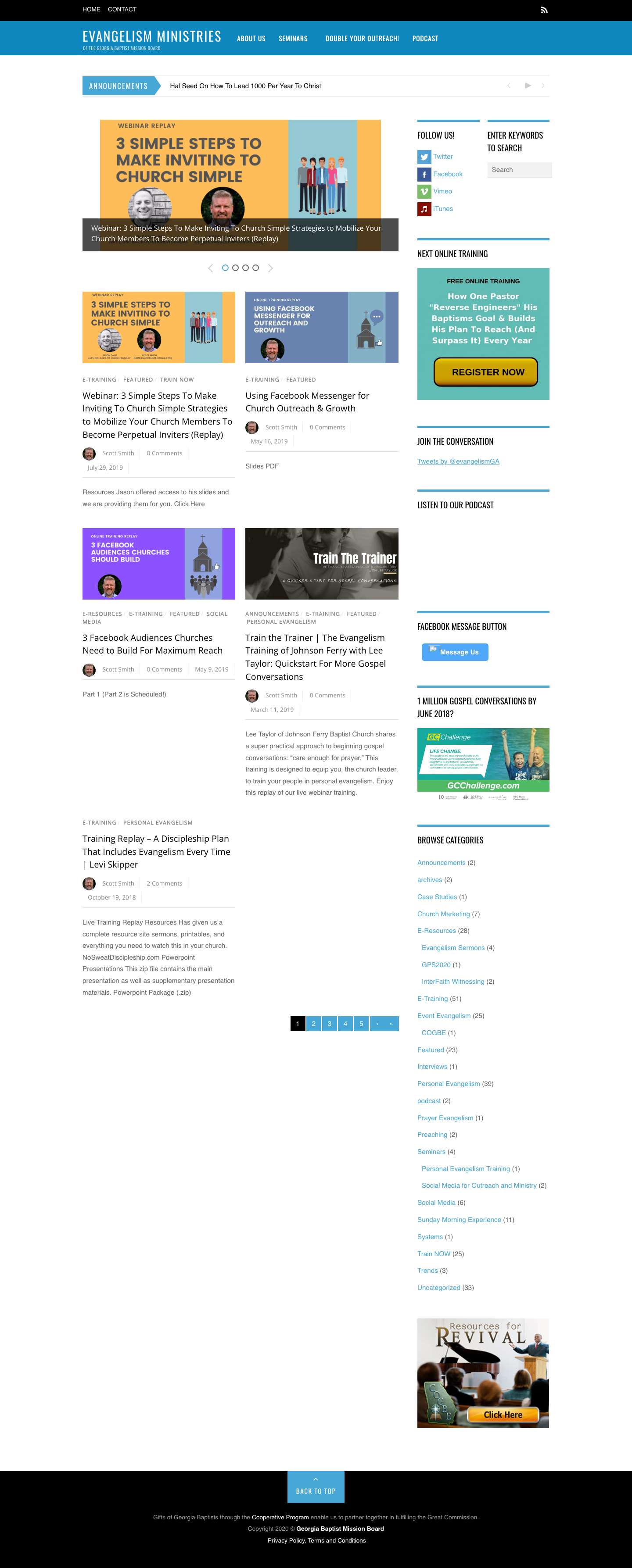 Home - Evangelism Ministries - Full Screenshot