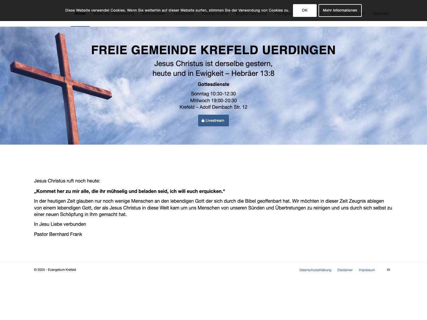 Evangelium KrefeldNach oben scrollen - Full Screenshot