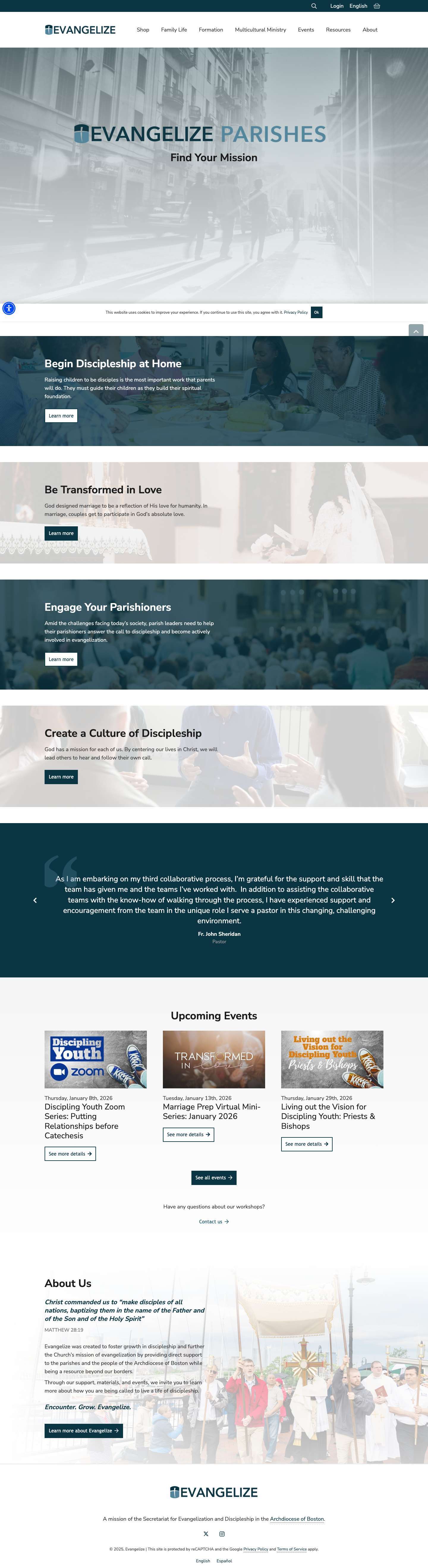 Home | Evangelize Boston - Full Screenshot