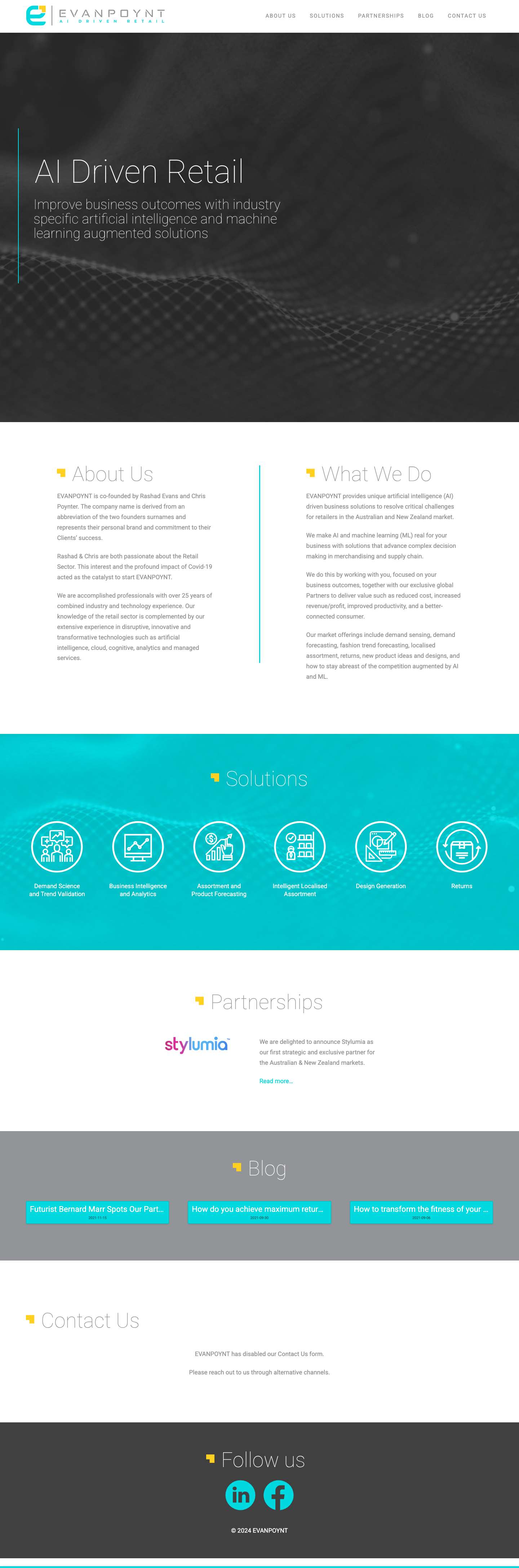 EVANPOYNT | AI Driven Retail - Full Screenshot