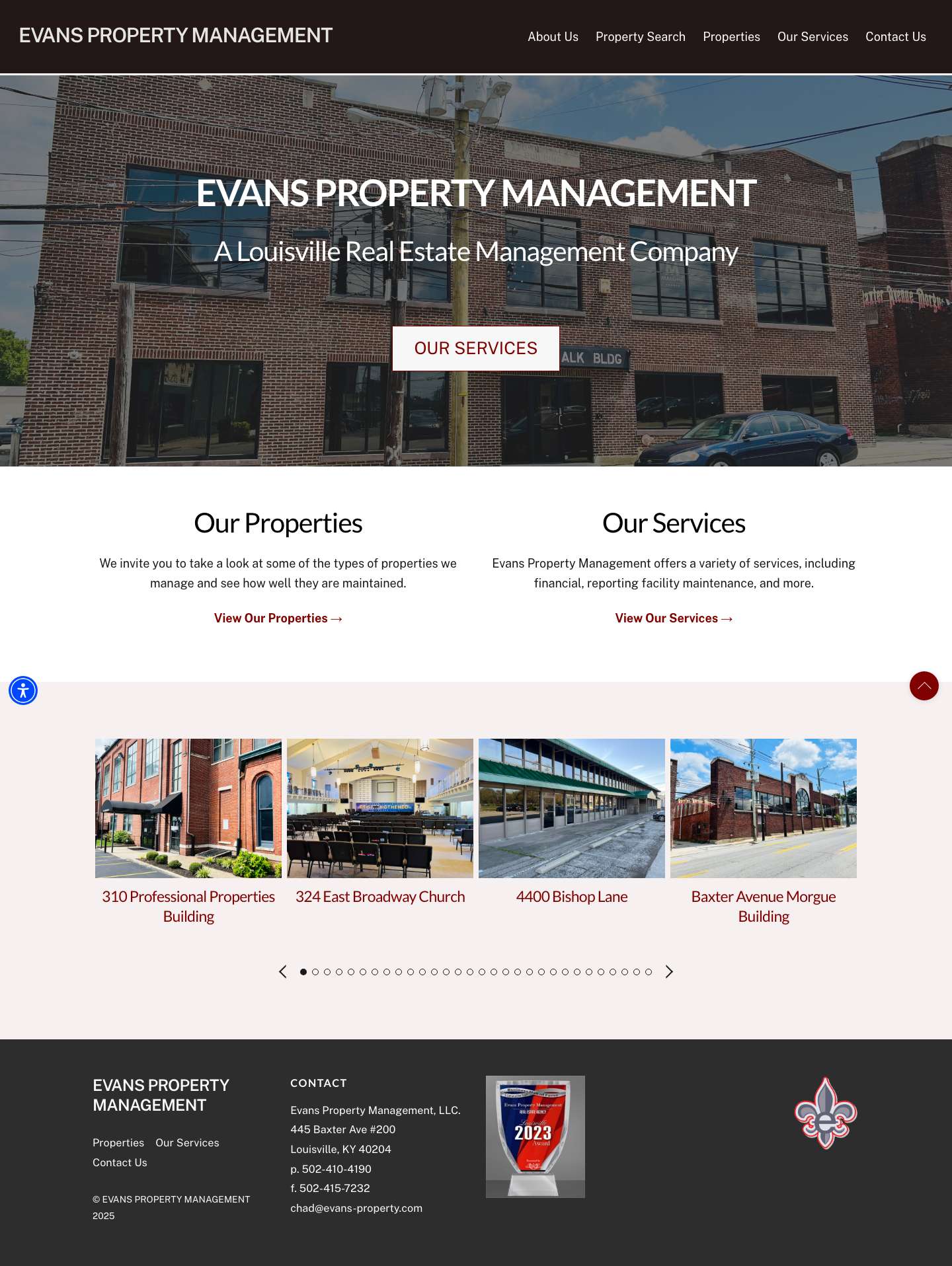 EVANS PROPERTY MANAGEMENT – A Louisville Real Estate Management Company - Full Screenshot