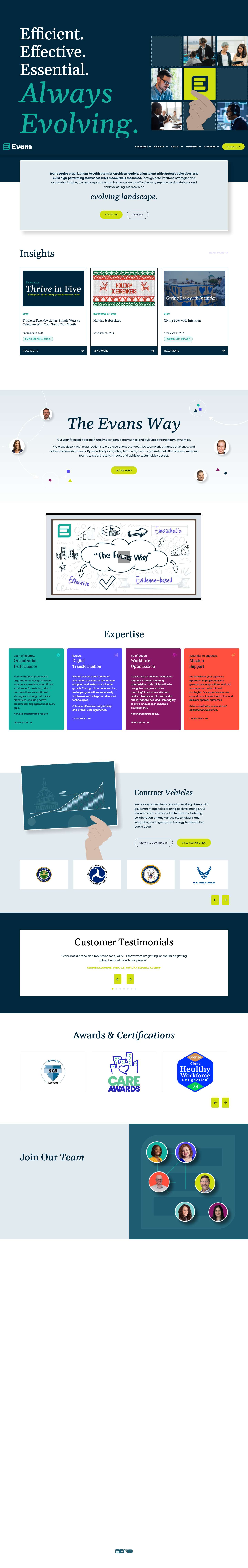 Evans Inc. Integrates Technology with Team Performance - Full Screenshot