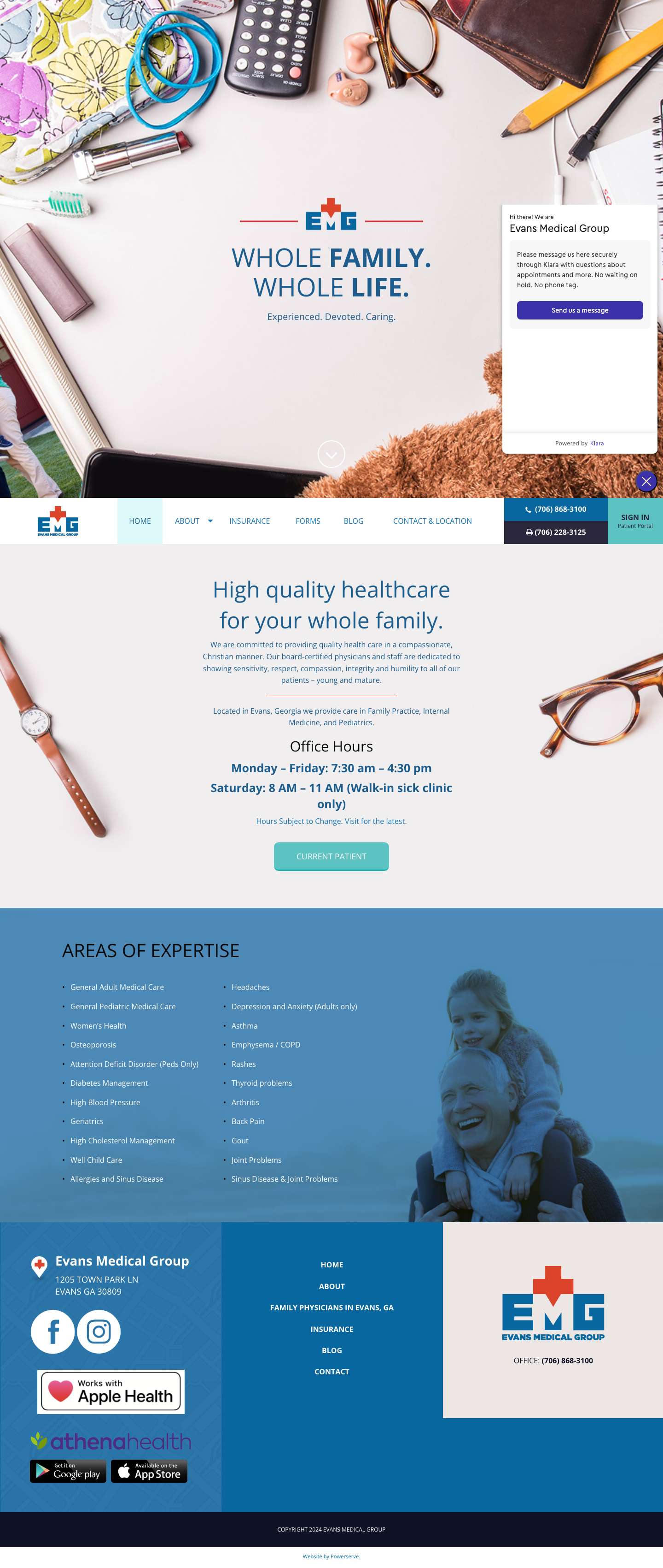 Best Primary Care Doctors in Evans, GA | Evans Medical Group - Full Screenshot