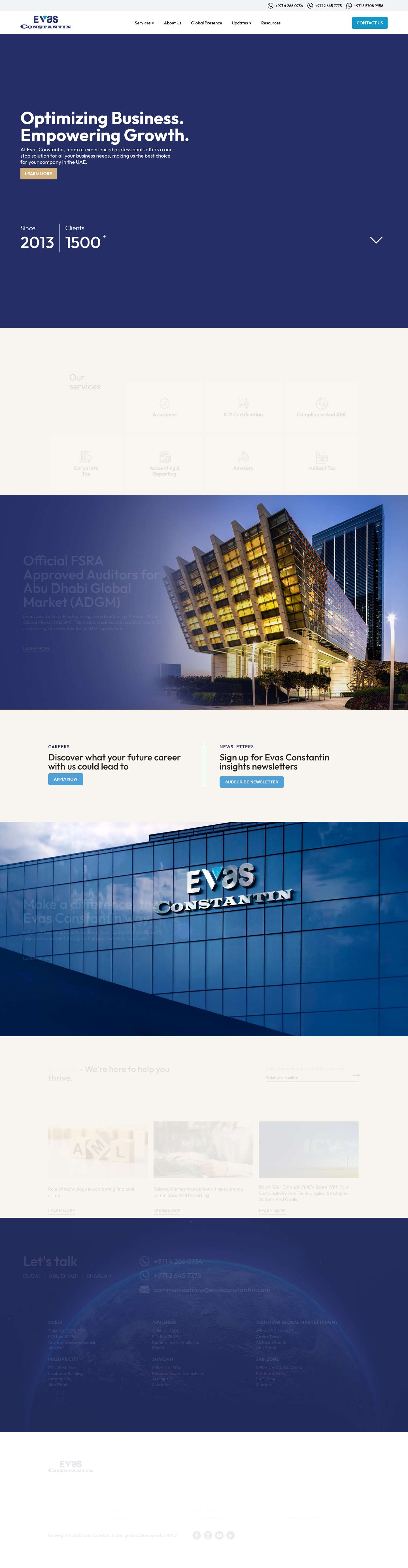 Evas Constantin - Auditing, Corporate tax, ICV certification, Accounting services in the UAE. - Full Screenshot