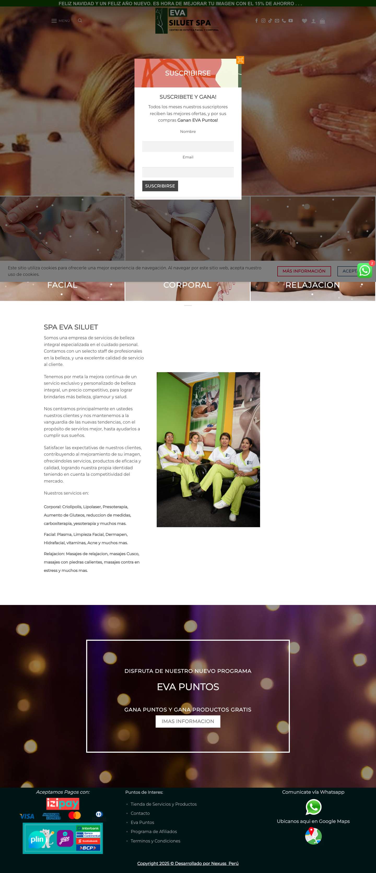 el mejor Spa de Cusco en facial, corporal y relajacion - Full Screenshot