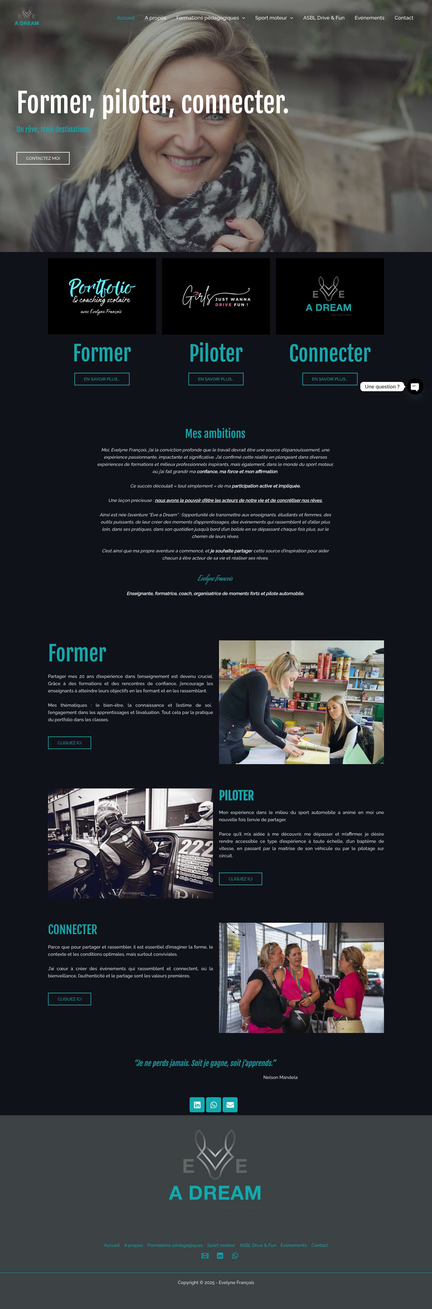 Accueil - eveadream.com Email - Full Screenshot