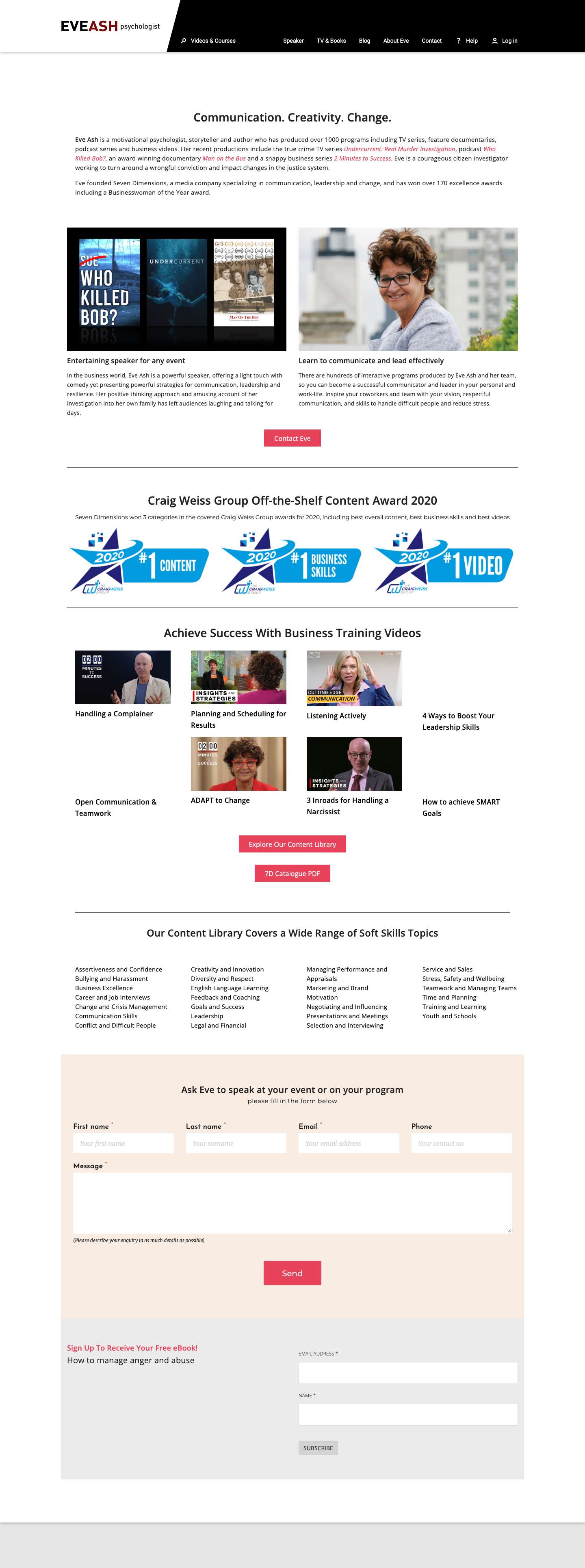 Eve Ash | Motivational Psychologist and Speaker - Full Screenshot