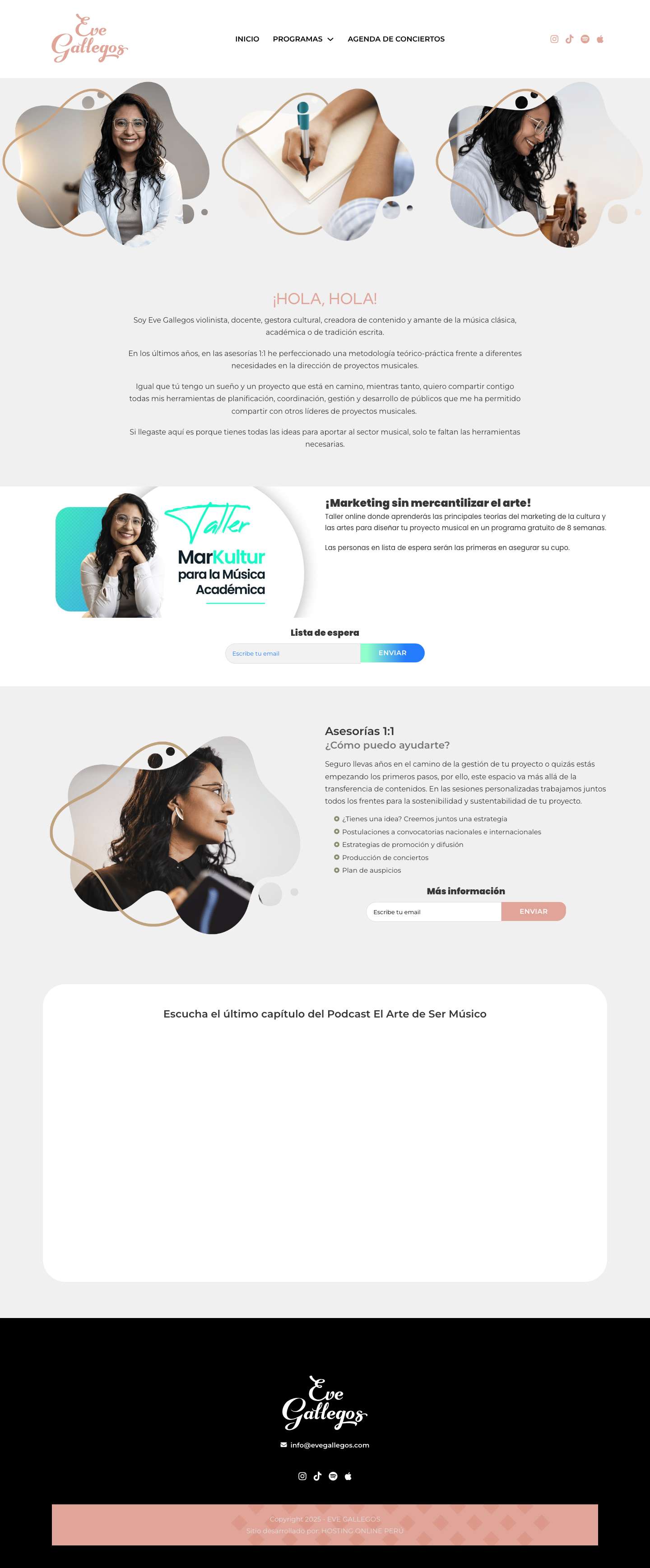 Eve Gallegos – Conciertos en Quito - Full Screenshot