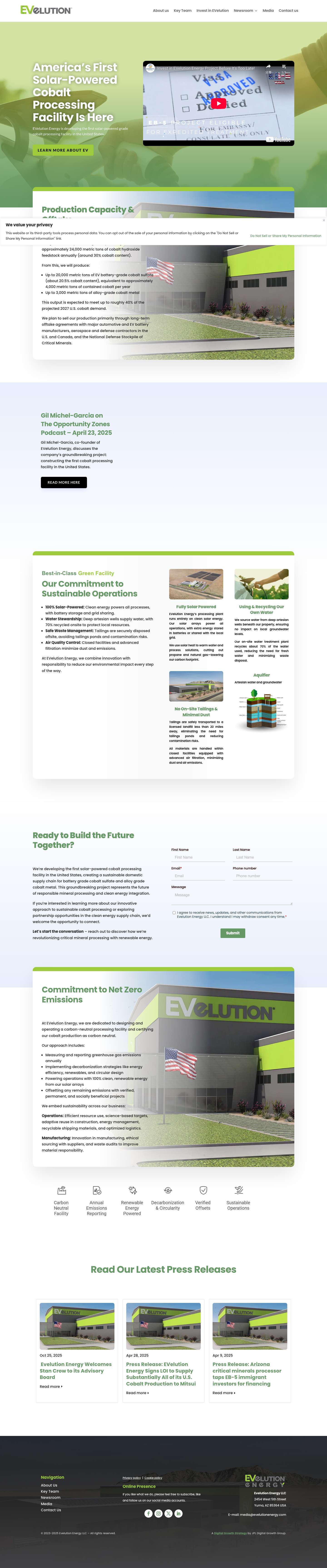 Solar-Powered, Carbon-Neutral Cobalt Processing in Yuma, AZ - Full Screenshot