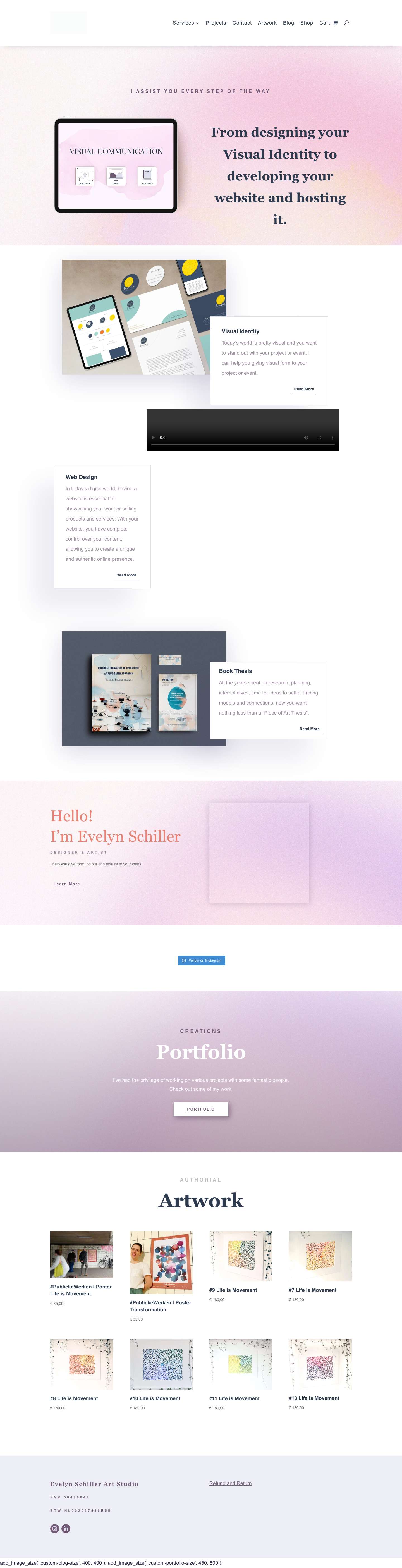 New home | Evelyn Schiller Art & Design - Full Screenshot