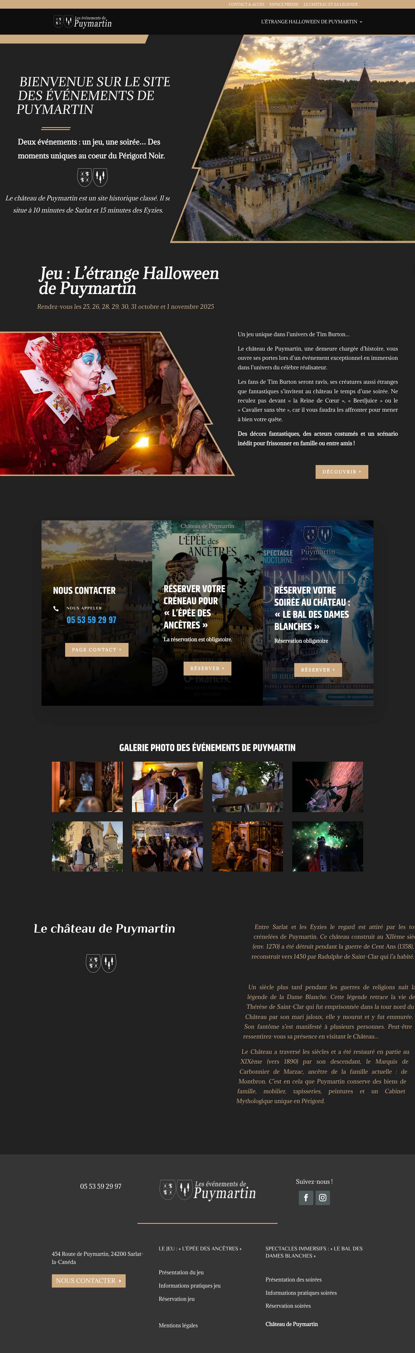 Evènements au château de Puymartin - Soirée et escape game à Sarlat - Full Screenshot