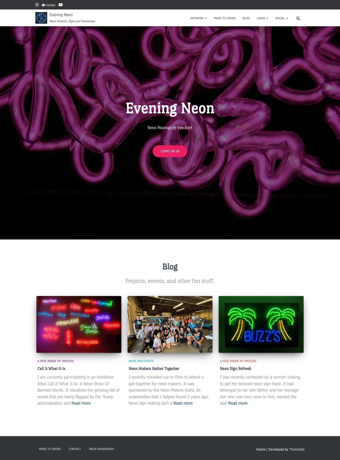 Welcome to Evening Neon | Evening Neon - Full Screenshot