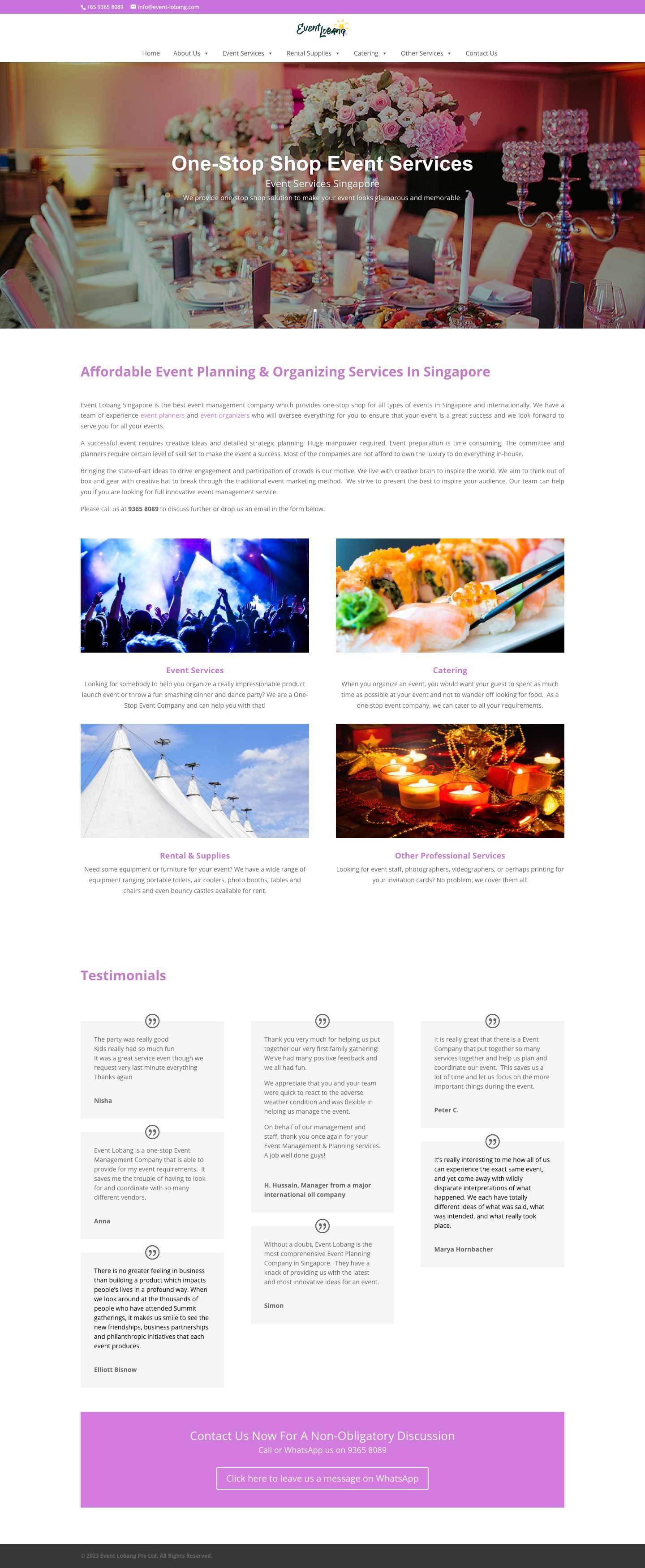 Event Planner & Organizer Singapore | Event Lobang - Full Screenshot