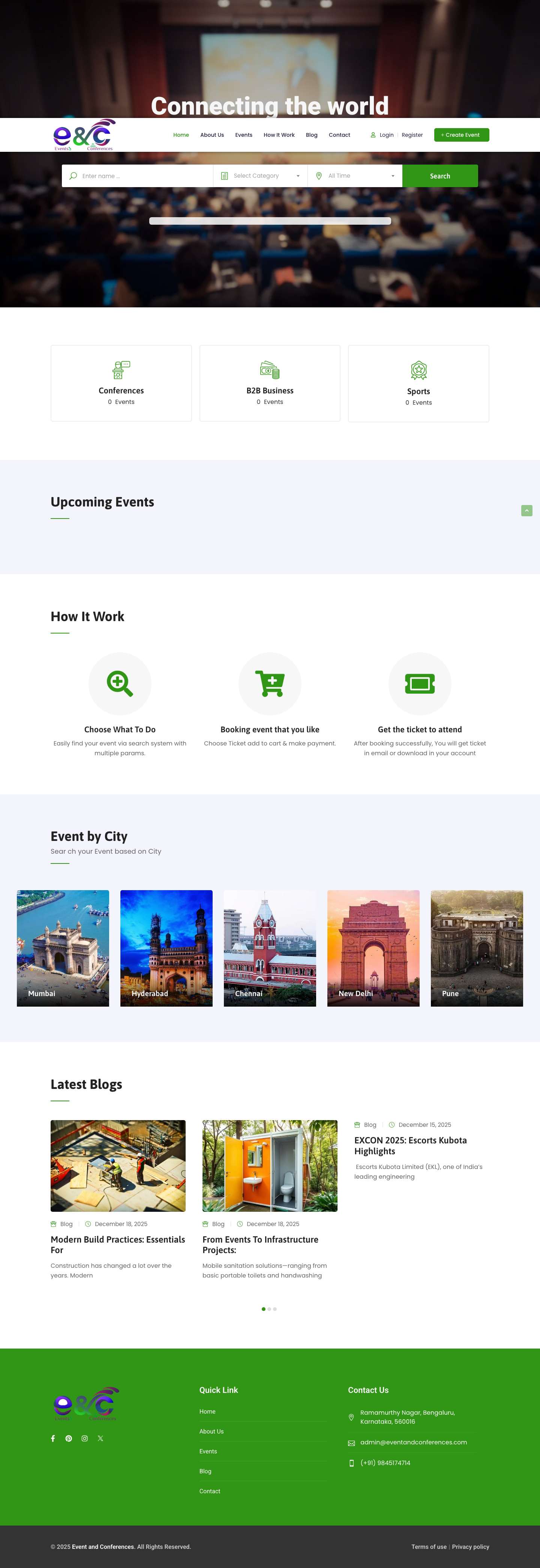 Home - EVENT AND CONFERENCES - Full Screenshot