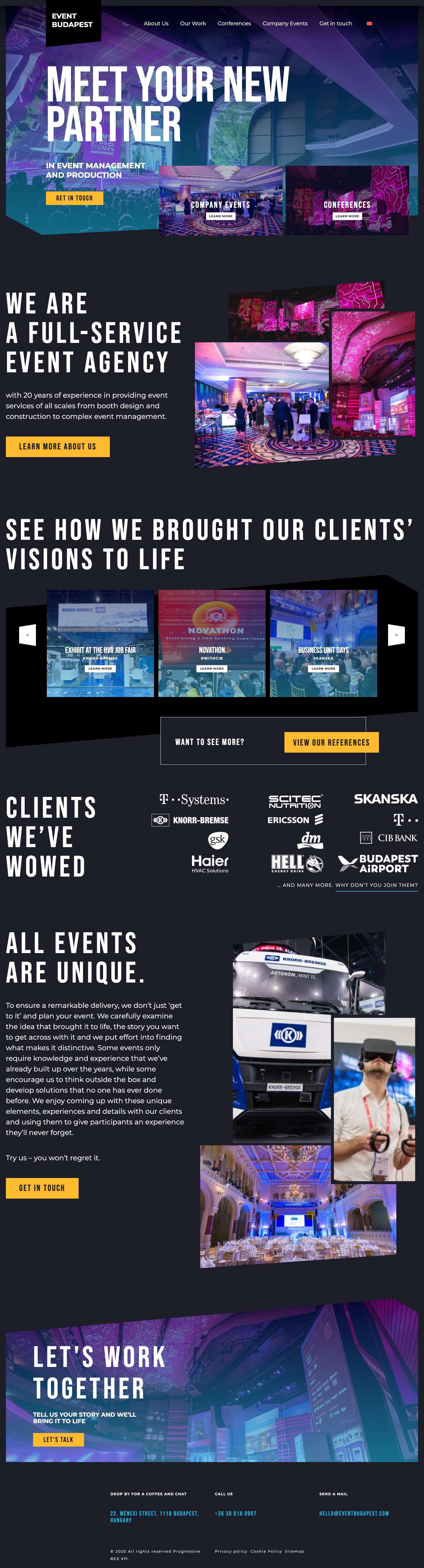 Front page - Event budapest - Full Screenshot