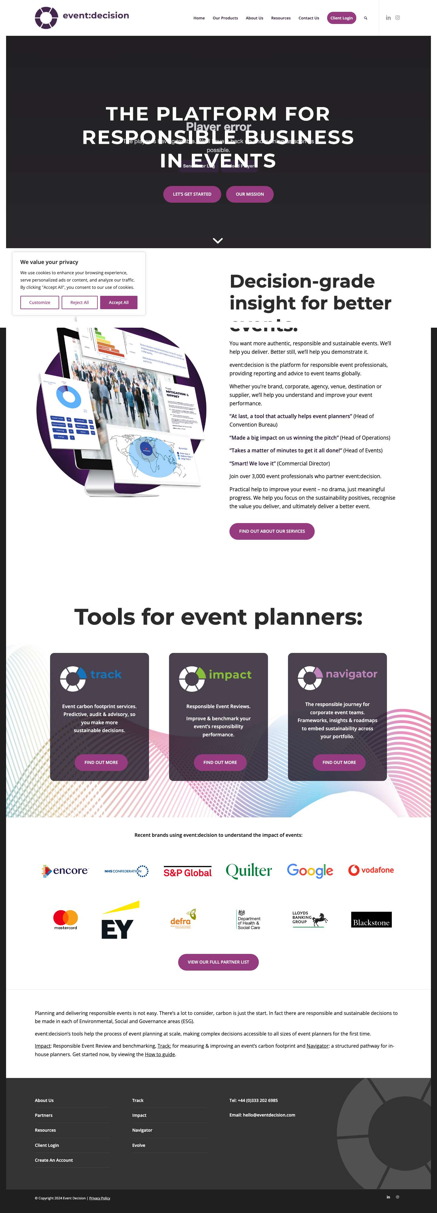 Better Event Planning | event:decision | Data and Insight Tools - Full Screenshot