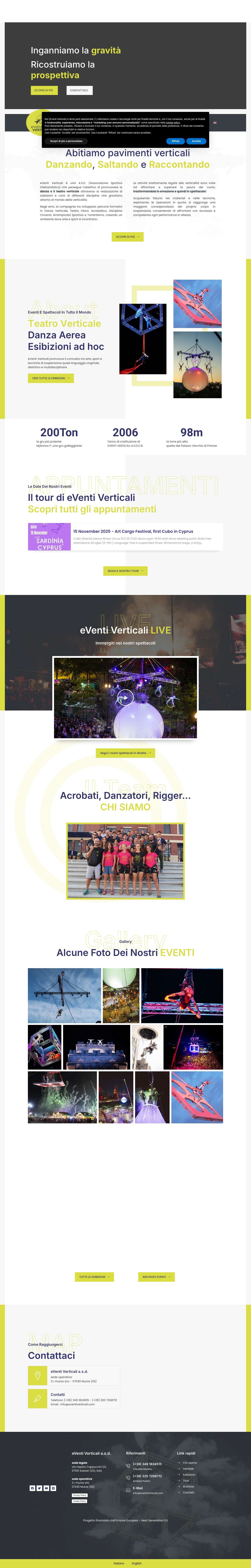 eVenti Verticali - Spettacoli di Danza e Teatro verticale aerea - Full Screenshot