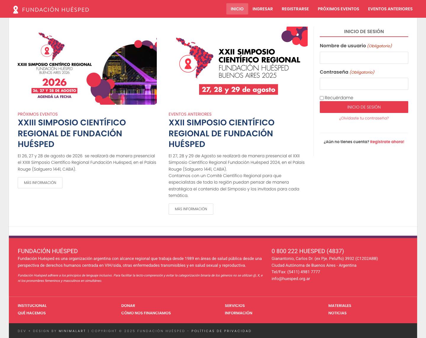 Eventos Fundación Huésped - Full Screenshot