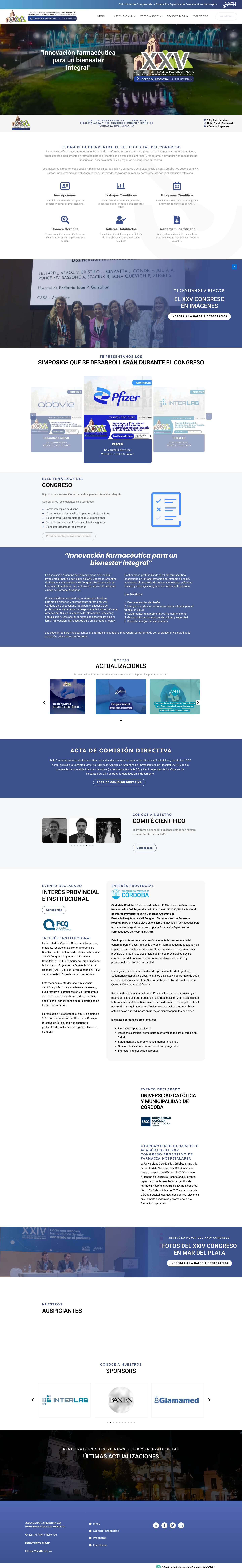 Te damos la bienvenida al XXV Congreso Argentino de Farmacia Hospitalaria - Full Screenshot